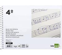 Liderpapel Bloc Musica Pentagrama 3mm Tamaño 4º 20 Hojas
