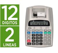 Calculadora liderpapel impresora pantalla papel 57 mm 12 digitos impresion bicolor blanca 225x158x56 mm - XF38