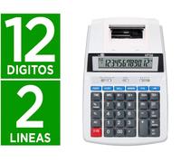 Calculadora liderpapel impresora pantalla papel 57 mm 12 digitos impresion bicolor blanca 235x155x62 mm - XF36