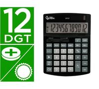 Liderpapel Calculadora sobremesa xf27 12 dígitos, solar y pilas, color negro