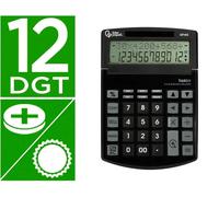 Liderpapel Calculadora Sobremesa XF40 12 Dígitos Solar y Pilas Negro 40% Reciclada 175x120x30 mm
