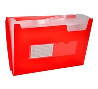 Liderpapel Carpeta Clasificador Fuelle 32110 Polipropileno Din A4 Roja Transparente 13 Departamentos
