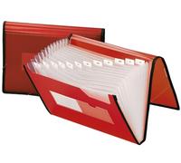 Liderpapel Carpeta Clasificador Fuelle 32450 Polipropileno Din A4 Roja Con Ribete Negro 13 Departamentos