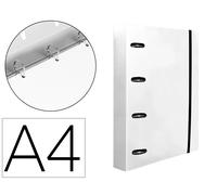 Liderpapel Carpeta con recambio A4 Cuadro 5mm 100 Hojas 80g Polipropileno 4 Anillas 40mm Transparente