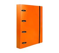 Liderpapel, Carpeta de Anillas, Con Recambios, A4, Hojas a cuadros 5mm, 100 hojas 80g, Polipropileno, Anillas Mixtas 25mm, Para Documentos, Naranja