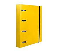 Liderpapel, Carpeta de Anillas, Con Recambios, A4, Hojas a cuadros 5mm, 100 hojas 80g, Polipropileno, Anillas Mixtas 25mm, Para Documentos, Amarillo