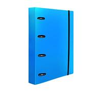 Carpeta con recambio liderpapel a4 cuadro 5mm 100 hojas 80g polipropileno 4 anillas 40mm azul translucido - CH64