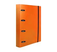 Liderpapel, Carpeta de Anillas, Con Recambios, A4, Hojas a cuadros 5mm, 100 hojas 80g, Polipropileno, Anillas Mixtas 25mm, Para Documentos, Naranja Flúor
