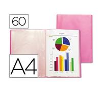 Carpeta liderpapel escaparate 47070 60 fundas polipropileno din a4 rojo translucido - CJ28