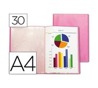 Liderpapel Carpeta Escaparate 47490 30 Fundas Polipropileno Traslucida Din A4 Rojo Frosty