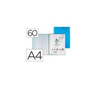 Carpeta liderpapel escaparate con espiral 60 fundas polipropileno a4 azul - EC21