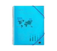 Carpeta liderpapel escaparate con espiral 20 fundas polipropileno din a4 azul - EC05