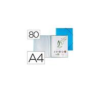 Carpeta liderpapel escaparate con espiral 80 fundas polipropileno a4 azul - EC25