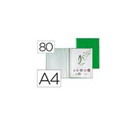 Carpeta liderpapel escaparate con espiral 80 fundas polipropileno din a4 verde - EC27