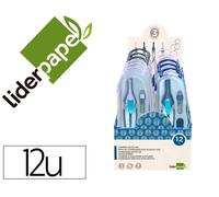 Liderpapel Compás con Bloqueo de Brazos y Adaptador Universal, Incluye Tubo de Minas y Expositor con 12 Unidades Colores Surtidos