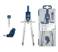 Liderpapel Compás Micrométrico con Bigotera Rápida y Adaptador, Longitud 17 cm