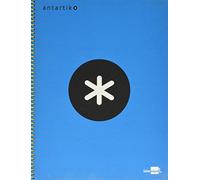 Cuaderno espiral liderpapel a4 micro antartik tapa forrada 120h 100 gr horizontal 5 bandas 4 taladros color azul - KD01