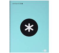 Cuaderno espiral liderpapel a4 micro antartik tapa forrada120h 100 gr cuadro 5mm 5 banda4 taladros color menta - KD86