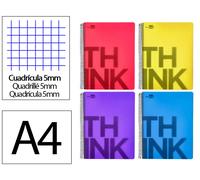 Liderpapel Cuaderno Espiral A4 Micro Think 140 Hojas Cuadro 5mm Tapa Plástico