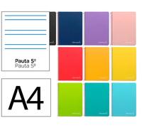 Cuaderno espiral liderpapel din a4 witty tapa dura 80h 90gr rayado montessori 5mm colores surtidos - BC77