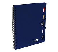 Cuaderno espiral liderpapel a5 micro executive tapa plastico 100h 80 gr cuadro 5mm 5 se paradores con gomilla azul - BJ34