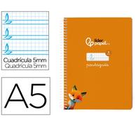 Liderpapel Cuaderno Espiral A5 Tapa Blanda 40 Hojas Cuadro Pautado 5mm Color Naranja