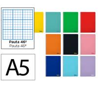 Liderpapel Cuaderno espiral Din A5 Smart tapa blanda 80 hojas 75gr rayado nº46 colores surtidos