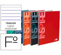 Liderpapel Cuaderno espiral Folio tapa dura 80 hojas 60 gr horizontal con margen colores surtidos