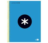 Cuaderno espiral liderpapel a4 micro antartik tapa forrada120h 100 gr cuadro 5mm 5 banda4 taladros color azul - KD21