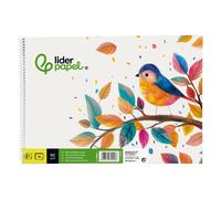 Liderpapel DE01 - Bloc Dibujo Escolar Espiral 230x325mm 20 Hojas 90gr/m2 Sin Recuadro