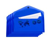 Liderpapel DS54 - Carpeta Dossier Broche Polipropileno Tamaño Sobre Americano 260x140mm Azul Translúcido (Pack de 5 Uds.)