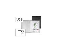 Carpeta liderpapel escaparate 20 fundas pvc folio negro - EC40