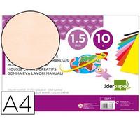 Liderpapel GE77 - Pack de 10 gomas eva, A4, color carne