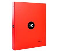 Carpeta liderpapel antartik a4 forrada 4 anillas 25 mm redondas color rojo - KA45