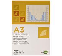 Bloc papel milimetrado liderpapel encolado 297x420mm 50 hojas 80g/m2 - ML98
