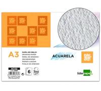 Liderpapel Papel de Dibujo Acuarela 297x420mm 300g/m2 Pack de 6 Hojas