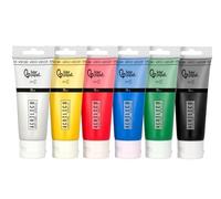 Liderpapel Pintura acrilica caja de 6 tubos de plastico de 75 ml colores basicos.