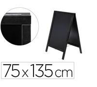Pizarra negra liderpapel caballete doble cara de madera con superficie para rotuladores 75x135 cm - PZ08