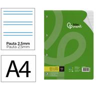 Liderpapel Recambio A4 100 hojas 100g pauta 2,5mm con margen y 4 taladros