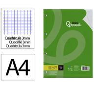 Liderpapel Recambio A4 100 Hojas 100gr Cuadro 3mm Con Margen 4 Taladros
