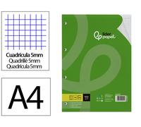 Liderpapel Recambio A4 100 Hojas 100gr Cuadro 5mm Con Margen 4 Taladros
