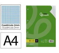 Liderpapel Recambio A4 100 Hojas 100gr Milimetrado 2mm Sin Margen 4 Taladros