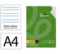 Liderpapel Recambio A4 100 Hojas 100gr Pauta 3,5mm Con Margen 4 Taladros