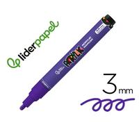 Liderpapel Rotulador Acrílico Base Agua Todo Tipo de Superficie Punta Redonda 3 mm Púrpura