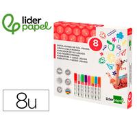 Liderpapel Rotulador Tiza Líquida Punta Redonda Trazo 6 mm Caja 8 Unidades Colores Surtidos