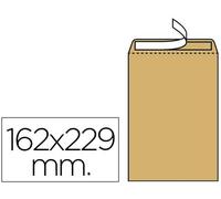 Liderpapel Sobre bolsa N.5 DIN C5 Kraft 162x229 mm Tira de silicona Caja 250 unidades SB50