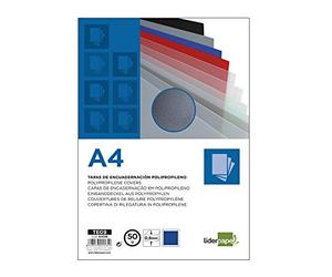 Liderpapel TE09 - Pack de 50 tapas de encuadernación, A4, 0.8 mm