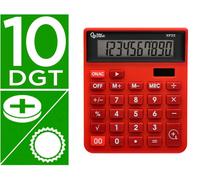 Liderpapel xf22 Calculadora Sobremesa 10 Dígitos Solar y Pilas Color Rojo 127x105x24 mm