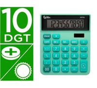 Liderpapel xf24 Calculadora Sobremesa 10 Dígitos Solar y Pila Verde 127x105x24 mm
