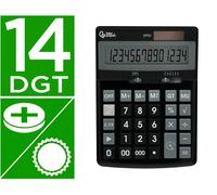 Liderpapel xf31 Calculadora Sobremesa 14 Dígitos Solar y Pilas Color Negro 170x122x35 mm
